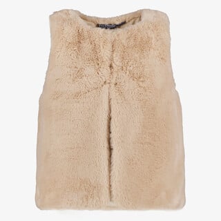 TwoDay meisjes gilet van imitatiebont beige