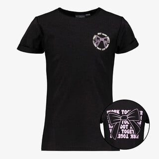 TwoDay meisjes T-shirt met backprint zwart