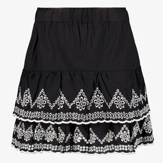 TwoDay dames rok met ruches zwart