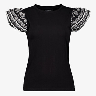 TwoDay Dames top met vlindermouwen zwart