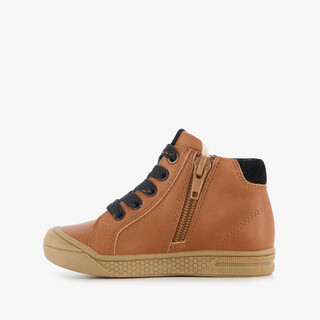 Stap leren jongens veterboots cognac