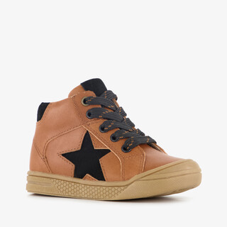 Stap leren jongens veterboots cognac