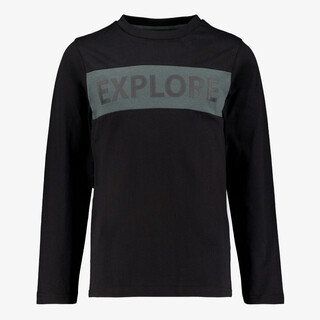 Unsigned jongens shirt met opdruk zwart