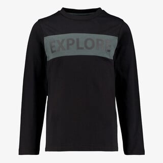 Unsigned jongens shirt met opdruk zwart