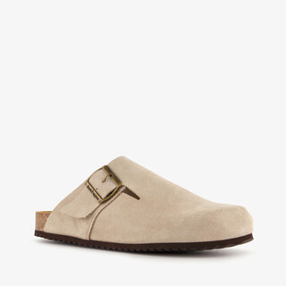 Hush Puppies suede dames clogs taupe