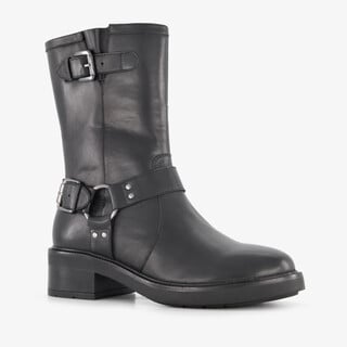 Harper leren dames biker boots zwart