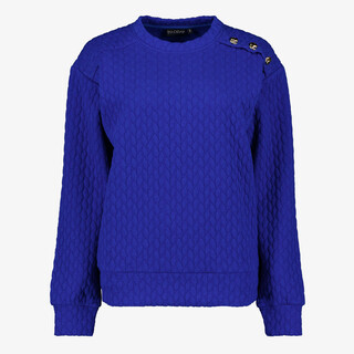 TwoDay dames sweater met sierknopen blauw