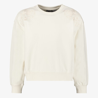TwoDay meisjes sweater met geborduurde details beige