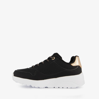 Skechers Uno Lite meisjes sneakers zwart goud