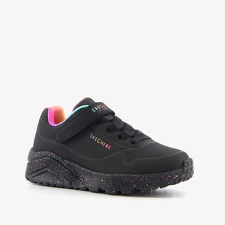 Skechers Uno Lite Rainbow Specks meisjes sneakers zwart