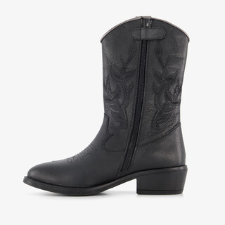 Groot leren meisjes cowboylaarsjes zwart