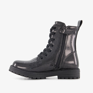Blue Box meisjes veterboots met glitters zwart