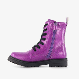 Blue Box meisjes veterboots met glitters paars