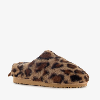 Thu!s dames pantoffels met panterprint bruin beige