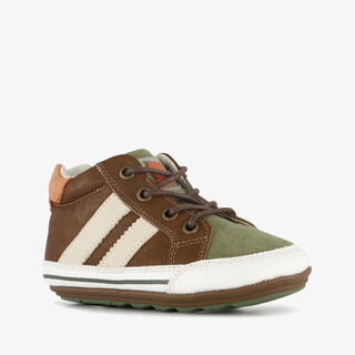 Groot leren babyschoenen groen bruin