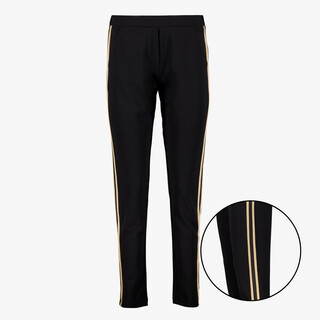 TwoDay dames pantalon met beige strepen zwart