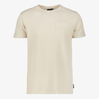 Unsigned heren T-shirt met borstzakje beige