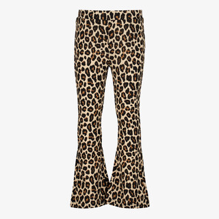 TwoDay meisjes flared broek met panterprint beige bruin