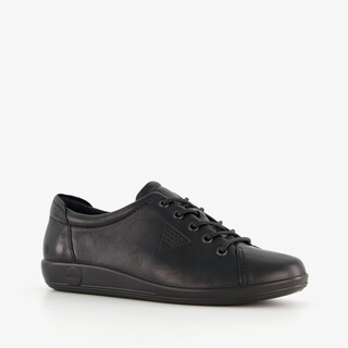 ECCO Soft 2.0 Classic leren dames sneakers zwart