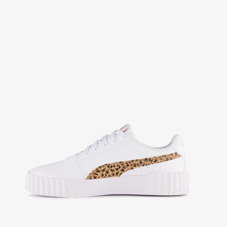 Puma Carina 3.0 meisjes sneakers met panterprint details wit