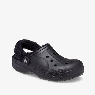 Crocs Baya Lined Fuzz Strap dames klompen zwart