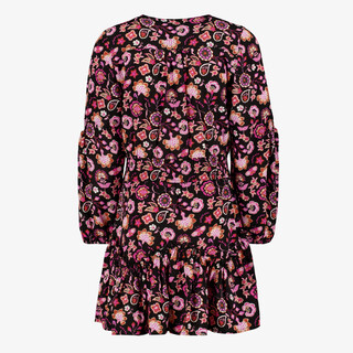 TwoDay meisjes jurk met bloemenprint zwart roze