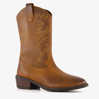Groot leren meisjes cowboylaarsjes cognac