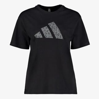 Adidas Animal Graphic dames sport T-shirt zwart grijs