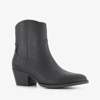 Nova dames cowboylaarsjes met slangenprint zwart