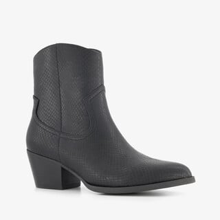 Nova dames cowboylaarsjes met slangenprint zwart