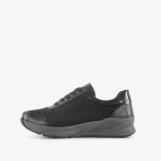 Hush Puppies leren dames sneakers zwart