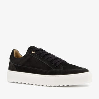 Van Beers leren heren sneakers zwart