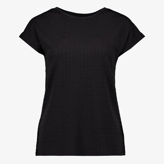 TwoDay dames T-shirt met structuur zwart