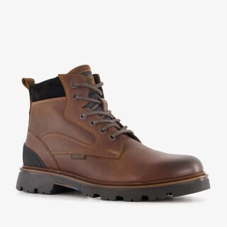 Output leren heren veterboots bruin