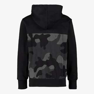 Adidas J Camo FL kinder hoodie met camouflageprint zwart grijs