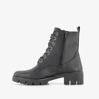 Hush Puppies leren dames veterboots zwart