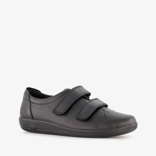 ECCO Soft 2.0 leren dames sneakers zwart