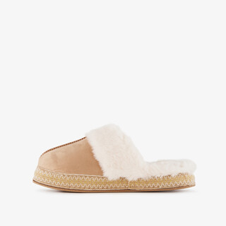 Thu!s gevoerde dames instap pantoffels beige