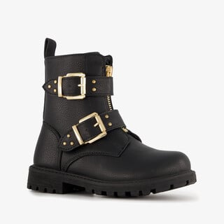 Blue Box meisjes biker boots met studs zwart