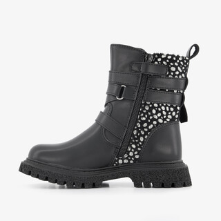 Blue Box meisjes biker boots met stippen zwart