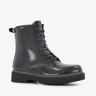 Blue Box lak dames veterboots zwart