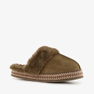 Thu!s gevoerde dames instap pantoffels groen