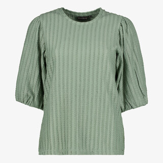 TwoDay dames top met driekwart mouwen groen