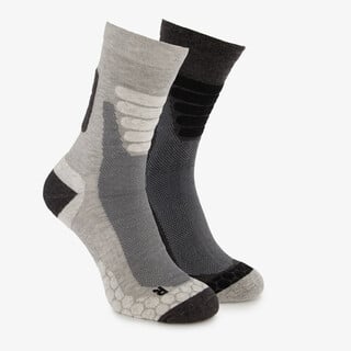 Osaga Angro 2-pack dames heren wandelsokken grijs