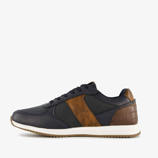 Blue Box heren sneakers blauw cognac