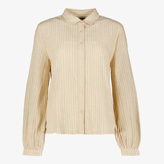 TwoDay dames blouse met lurex strepen beige