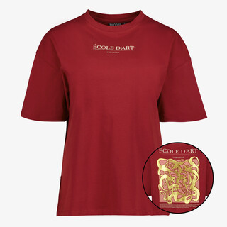 TwoDay dames T-shirt met backprint bordeauxrood