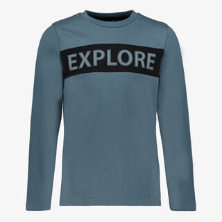 Unsigned jongens shirt met opdruk blauw