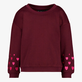 TwoDay meisjes sweater met hartjes bordeaux rood