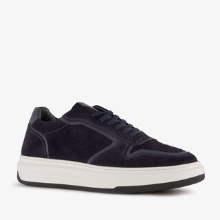 Van Beers suède heren sneakers blauw